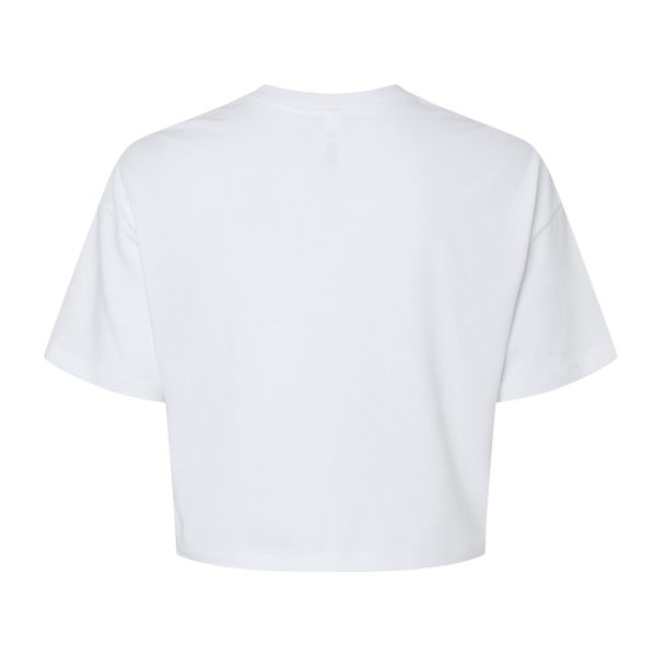 Bella + Canvas Women's Jersey Crop Tee, White, Back view