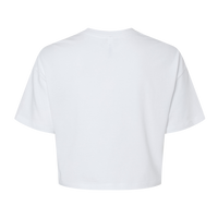 Bella + Canvas Women's Jersey Crop Tee, White, Back view