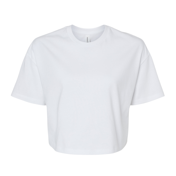 Bella + Canvas Women's Jersey Crop Tee, White, Front view