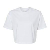 Bella + Canvas Women's Jersey Crop Tee, White, Front view