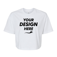 Bella + Canvas Women's Jersey Crop Tee, White, Front view, Mockup