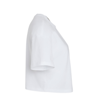 Bella + Canvas Women's Jersey Crop Tee, White, Right Sleeve view