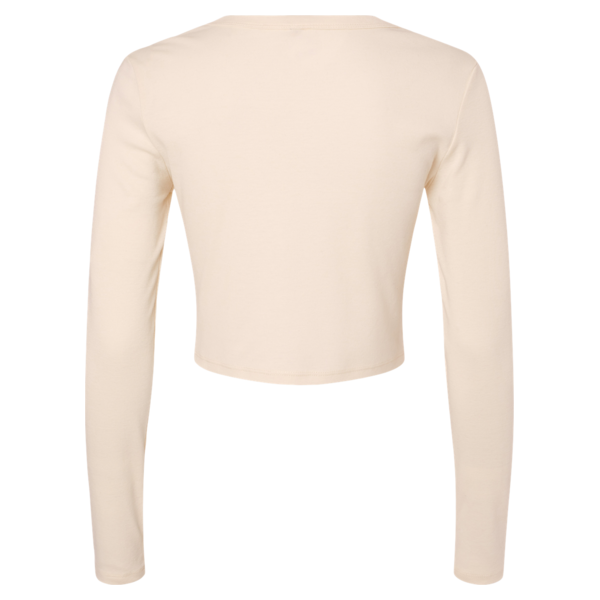 Bella + Canvas Women's Micro Rib Long Sleeve Baby Tee, Solid Natural Blend, Back view