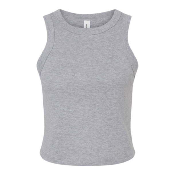 Bella + Canvas Women's Micro Rib Racer Tank, Athletic Heather, Front view