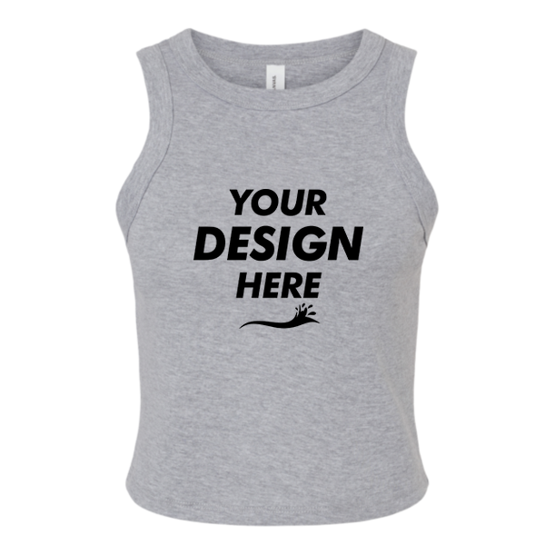 Bella + Canvas Women's Micro Rib Racer Tank, Athletic Heather, Front view, Mockup