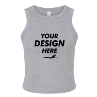Bella + Canvas Women's Micro Rib Racer Tank, Athletic Heather, Front view, Mockup