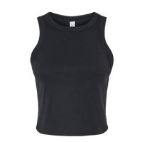 Bella + Canvas Women's Micro Rib Racer Tank, Solid Black Blend, Front view