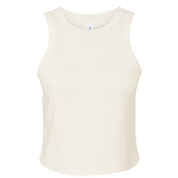Bella + Canvas Women's Micro Rib Racer Tank, Solid Natural Blend, Front view