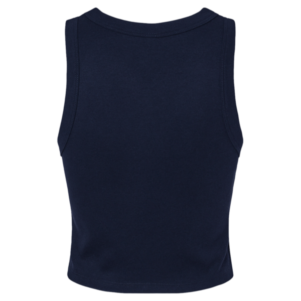 Bella + Canvas Women's Micro Rib Racer Tank, Solid Navy Blend, Back view