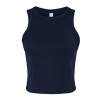 Bella + Canvas Women's Micro Rib Racer Tank, Solid Navy Blend, Front view