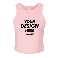 Bella + Canvas Women's Micro Rib Racer Tank, Solid Pink Blend, Front view, Mockup