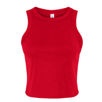 Bella + Canvas Women's Micro Rib Racer Tank, Solid Red Blend, Front view