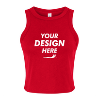 Bella + Canvas Women's Micro Rib Racer Tank, Solid Red Blend, Front view, Mockup