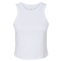 Bella + Canvas Women's Micro Rib Racer Tank, Solid White Blend, Front view