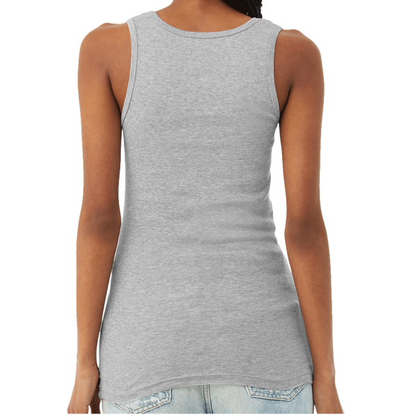 Bella + Canvas Women's Micro Rib Tank, Athletic Heather, Back view