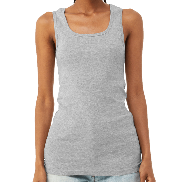 Bella + Canvas Women's Micro Rib Tank, Athletic Heather, Front view