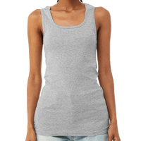 Bella + Canvas Women's Micro Rib Tank, Athletic Heather, Front view