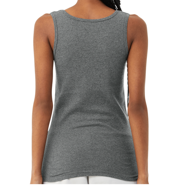 Bella + Canvas Women's Micro Rib Tank, Deep Heather, Back view