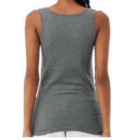 Bella + Canvas Women's Micro Rib Tank, Deep Heather, Back view