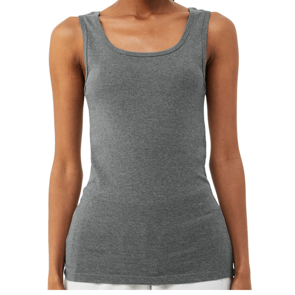 Bella + Canvas Women's Micro Rib Tank, Deep Heather, Front view