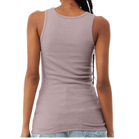 Bella + Canvas Women's Micro Rib Tank, Heather Pink Gravel, Back view