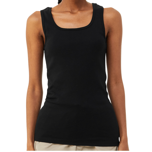 Bella + Canvas Women's Micro Rib Tank, Solid Black Blend, Front view