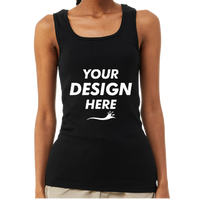 Bella + Canvas Women's Micro Rib Tank, Solid Black Blend, Front view, Mockup