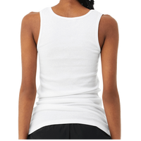 Bella + Canvas Women's Micro Rib Tank, Solid White Blend, Back view