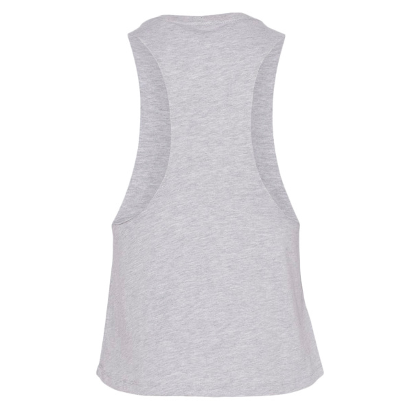 Bella + Canvas Women's Racerback Crop Tank, Athletic Heather, Back view