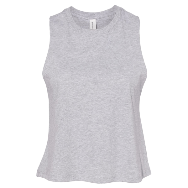 Bella + Canvas Women's Racerback Crop Tank, Athletic Heather, Front view
