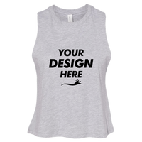 Bella + Canvas Women's Racerback Crop Tank, Athletic Heather, Front view, Mockup