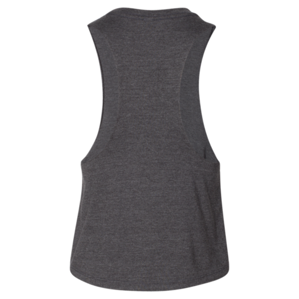 Bella + Canvas Women's Racerback Crop Tank, Dark Grey Heather, Back view