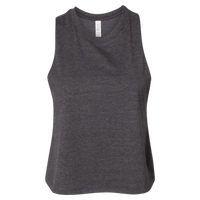 Bella + Canvas Women's Racerback Crop Tank, Dark Grey Heather, Front view