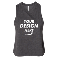 Bella + Canvas Women's Racerback Crop Tank, Dark Grey Heather, Front view, Mockup