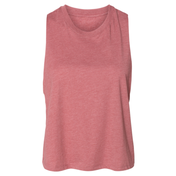 Bella + Canvas Women's Racerback Crop Tank, Heather Mauve, Front view