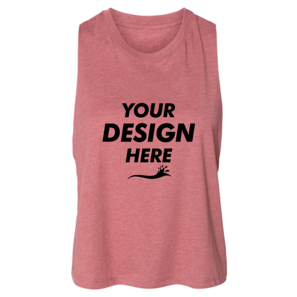 Bella + Canvas Women's Racerback Crop Tank, Heather Mauve, Front view, Mockup