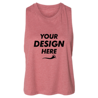 Bella + Canvas Women's Racerback Crop Tank, Heather Mauve, Front view, Mockup