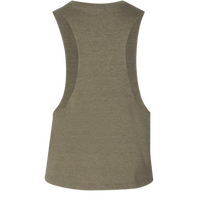 Bella + Canvas Women's Racerback Crop Tank, Heather Olive, Back view