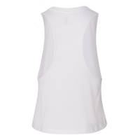 Bella + Canvas Women's Racerback Crop Tank, Solid White Blend, Back view