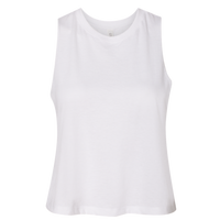 Bella + Canvas Women's Racerback Crop Tank, Solid White Blend, Front view