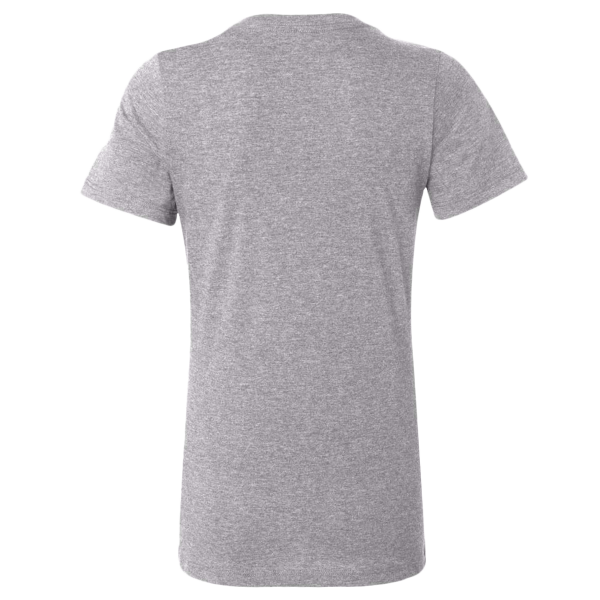 Bella + Canvas Women’s Relaxed Fit Heather CVC Tee, Athletic Heather, Back view
