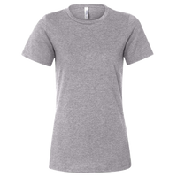 Bella + Canvas Women’s Relaxed Fit Heather CVC Tee, Athletic Heather, Front view