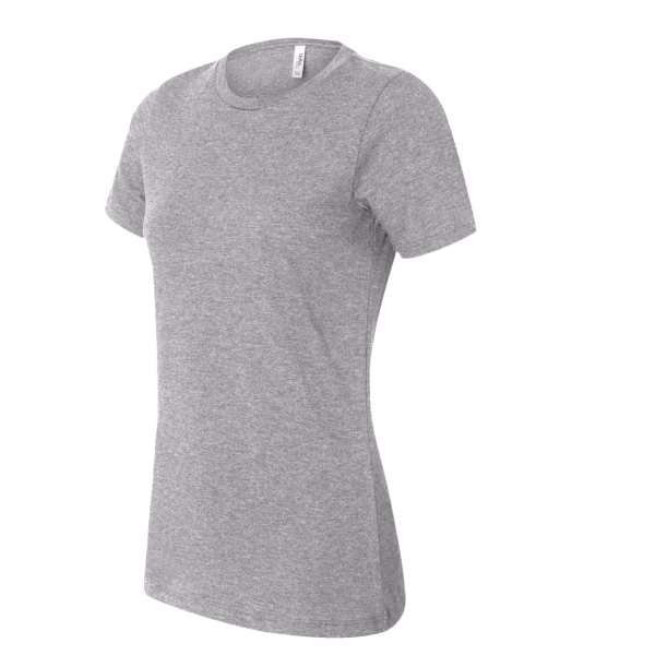 Bella + Canvas Women’s Relaxed Fit Heather CVC Tee, Athletic Heather, Left Sleeve view