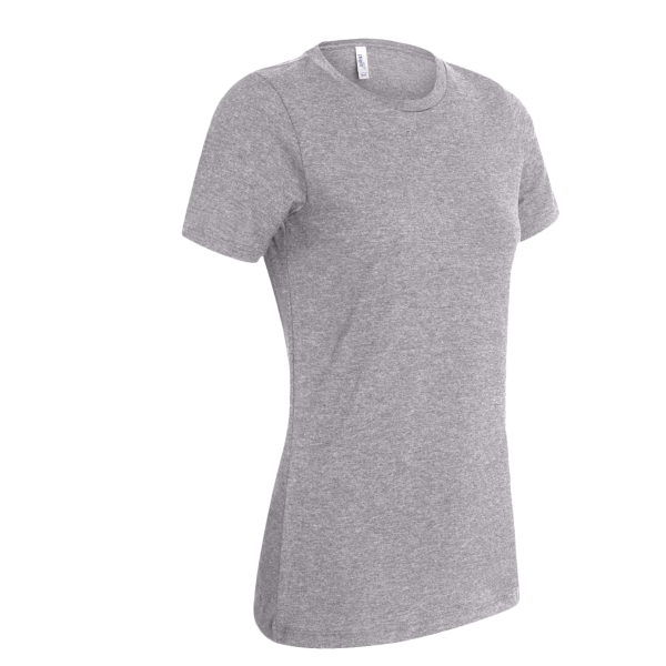 Bella + Canvas Women’s Relaxed Fit Heather CVC Tee, Athletic Heather, Right Sleeve view