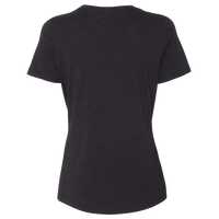 Bella + Canvas Women’s Relaxed Fit Heather CVC Tee, Black Heather, Back view