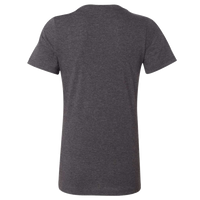Bella + Canvas Women’s Relaxed Fit Heather CVC Tee, Dark Grey Heather, Back view