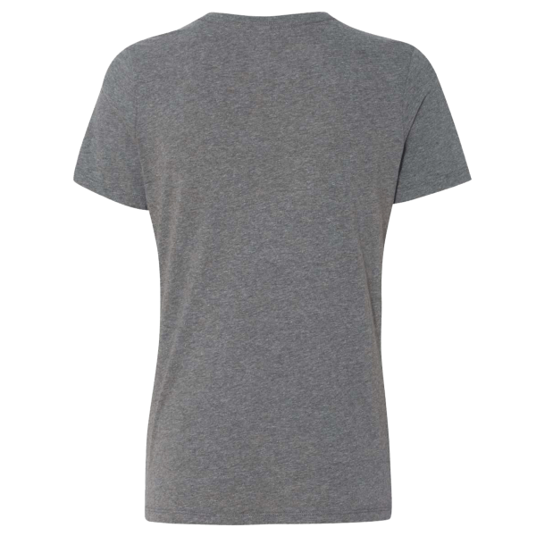 Bella + Canvas Women’s Relaxed Fit Heather CVC Tee, Deep Heather, Back view