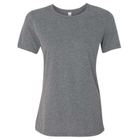 Bella + Canvas Women’s Relaxed Fit Heather CVC Tee, Deep Heather, Front view