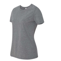 Bella + Canvas Women’s Relaxed Fit Heather CVC Tee, Deep Heather, Left Sleeve view
