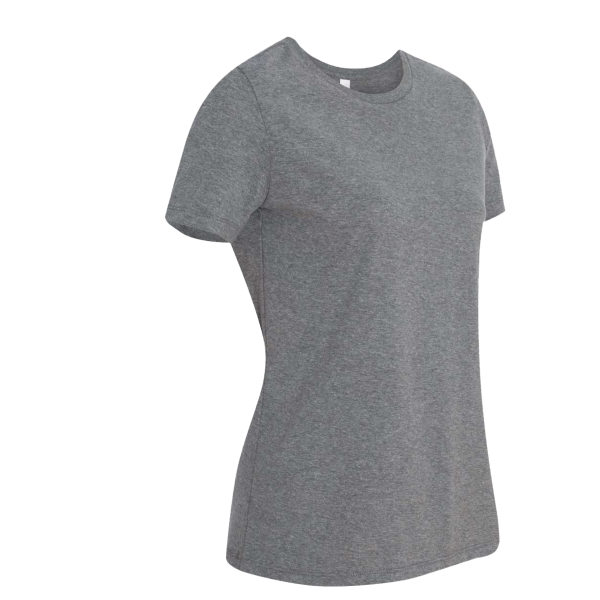 Bella + Canvas Women’s Relaxed Fit Heather CVC Tee, Deep Heather, Right Sleeve view